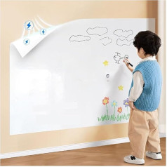 LOLAIKE Selbstklebender Whiteboard-Wandaufkleber Schreibtafel abwischbar und wiederbeschreibbar Leicht zu reinigen für: (Dydis: 0,9x10 m)