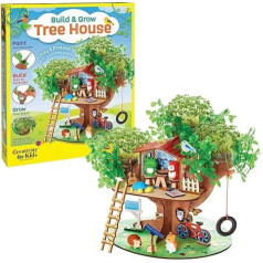 Creativity for Kids Build and Grow Tree House Craft Kit - rotaļu komplekts zēniem un meitenēm, klasiskās rotaļlietas bērniem