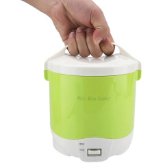 24 V Car Rice Cooker, 1.6 L Portable Multifunctional Electric Rice Cooker and Steamer for Cars, Travel Steamer for Motorhomes, Trucks, Camp Trips (Green)