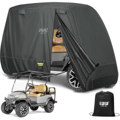 10L0L Universal 2-4 Passenger Golf Cart Cover for EZGO, Club Car and Yamaha, Waterproof, Sunproof and Durable