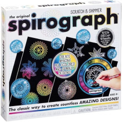 Oriģinālais Spirograph Scratch and Shimmer komplekts, mākslas un amatniecības, amatniecības komplekts, bērniem no 8 gadu vecuma, dāvana zēnam vai meitenei