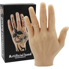 Tetovēšanas prakses roka - Rayyl Soft Silicone Hand Tattoo Practice Fake Hand Elastīga silikona roku viltojums tetovēšanas iesācējiem Tetovēšanas Mākslinieks Tetovēšanas piederumi (kreisā roka)