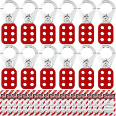 SAFBY TaKou SAFBY Lockout Tagout Hasp mit Loto Tags, 12 Haspe mit 20 Lock Out Tags (12 Stück)