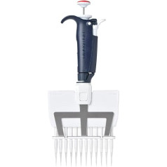 Gilson CF-0661 Polivinilēnfluorīda pipetes Pipetman L 12x10L, daudzkanālu pipetes, 10 μl, sarkanā/zilā krāsā