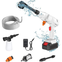 KKnoon Copper Brushless Motor Cordless 5 in 1 Pressure Washer Car Water Gun Water with Battery and Charger 24V for Washing Cars, Watering Flowers, Cleaning Floors