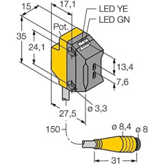 3066225 - QS18VP6FPQ, Opto sensoru pamatnes sensors, kas paredzēts mākslas izstrādājumu ražotājiem