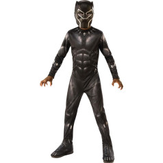 Rubies Avengers Official Costume for Kids Black Panthers Size 5-6 Years - Костюм супергероя для детей Marvel с комбинезоном и маской, идеально подходит для Хэллоуина, карнавал