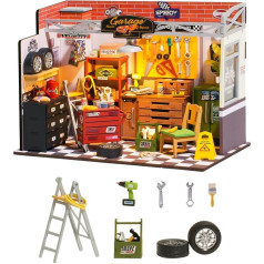 Rolife DIY Miniature House Garage Workshop Unikāla dāvanu ideja vīriešiem (DG165)