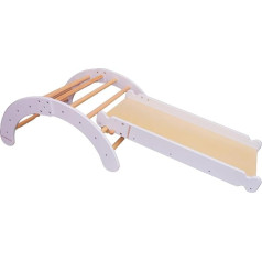 PUMBALOO Pikler Climbing Arch with Slide - Foldable - Unique with Patented Montessori Attachment System - 4 in 1 - Bow Evolutive Safe and Environmentally Friendly