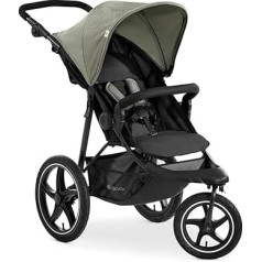 Hauck Pram Runner 2, All Terrain XL pneimatiskie riteņi, līdz 25 kg, saulessargs UPF 50+, ventilācijas logs, pilnībā noliekts, regulējams augstums, liels iepirkumu grozs, Mickey Mouse Olive