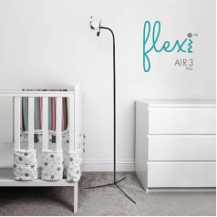 Flexi Air 3 (statīva bāze) Universāls brīvi stāvošs bērnu monitora turētājs Bērnu videomonitora plaukts ar elastīgu šļūtenes kameru statīvu bērnu istabai, kas saderīgs ar lielāko daļu bērnu monitoru melns