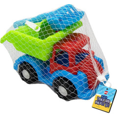 AKEDE Paplūdimio žaislų rinkinys su sunkvežimiu - Paplūdimio rinkinys su kibirėliu ir kastuvu vaikams - Sodo žaislas mažiems vaikams - Lauko žaislas mažiems vaikams - Smėlio žaislas vaikams nuo 36 mėnesių - F