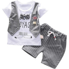 uBabamama Baby Boys Summer Gentleman Bow T-Shirt Tops + šorti bikses apģērbu komplekts Toddler Apģērbu komplekti bērniem no 1-3 gadiem