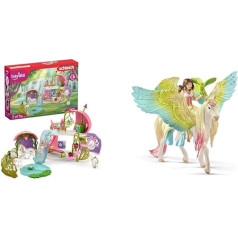 SCHLEICH 42445 BAYALA mirdzošs ziedu namiņš ar vienradžiem & BAYALA 70566 Fejas Surah un vienradžs mirdzošs Pegasus 3-TLG rotaļu komplekts