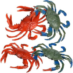 Gadpiparty Pack of 4 Artificial Realistic Crab Toy, Sea Animal Model Toys, Sea Life Animals, Figure Collection, Bath Toy, Sea Creature, Educational Learning Toy