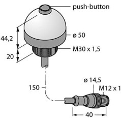 3075531-K50APPBGREQP,Pick-to-Light Bestückungssensor Drucktaster