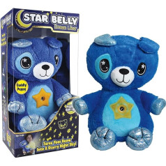 Star Belly Dream Lites plīša rotaļlieta, kas istabā projicē krāsainas zvaigžņotas debesis