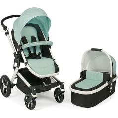 CHIC 4 BABY Passo 163 66 kombinētais bērnu ratiņi ar ratiņiem un Maxi-Cosi adapteri Mint Green