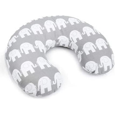 Baby Nursing Pillow Nursing Maternity Pregnancy + Removable Cotton Cover - Elephant Grey