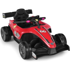 COSTWAY Electric Car for Children, 12 V Children's Go-Kart with Music and Light, Children's Racing Car 2-5 km/h, Includes 2.4 G Remote Control, for Children from 3 Years (Red)