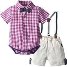 6M līdz 3 gadiem formāla jaundzimušo apģērbs toddler zēni vasaras īsām piedurknēm pleds krekls topi šorti modes džentlmenis apģērbs