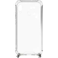 Huawei Y6 2019 Silicone TPU Transparent with Necklace Strap Silver