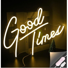 Looklight neona zīme Warm White Good Times neona zīmes LED neona gaisma USB darbināms burti LED neona zīme kāzām, dzimšanas dienai, jubilejai, pusei, guļamistabai, bāram, krogam