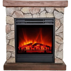 ABC Home Electric Fireplace Country House Style Heating Function Realistic Flame