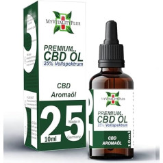 Bio CBD-HanfÖl 25% von MyVitalityPlus - Naturliche Hanföl-Tropfen mit 2500 mg Cannabidiol - 10ml