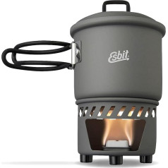 Esbit Dry Fuel Cooking Set - Outdoor Camping Stove with 585 ml Pot - Folding Handles - Camping Stove Set