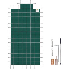 VEVOR Sicherheitsabdeckung für ausgehöhlte Pools, 6,1 x 12,2 m, grünes Netzgewebe mit zentralen Endstufen, 1,2 x 2,4 m, robuste Sicherheitsabdeckung für Winterpool, gegen Sonne, Wind