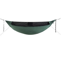 Ticket to the Moon Pro (325 x 140 cm, Lightweight Hammock Including Mosquito Net and UHMPE Ridgeline) (2021), Forest Green, Extended