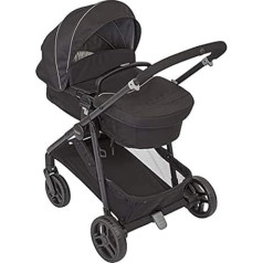 GRACO Transform 6EC999BLCEU, Комплект колясок 2-в-1 с люлькой и коляской в одном небольшом складном корпусе с дождевиком и муфтой для ног 0-22 кг, черный, 1 ш