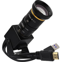 Svpro 4K 60fps HDMI USB kamera ar manuālo tālummaiņu Streaming Webcam USB3.0 Externe Computerkamera mit CS Mount 5-50mm Teleobjektiv 10X Optischer Zoom Industrielle Mikroskop-Kamera für PC,Laptop,Monitor,TV