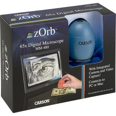 Carson MM-480b zOrb USB Digital-Mikroskop mit Foto- und Videofunktion, ideal für Schule, Forschung, Freizeit