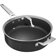 MSMK Indukcijas panna, panna ar vāku, 28 cm, 4,87 L, dziļās pannas, indukcijas panna, Wok panna, piemērota visiem plīts veidiem, panna ar vāku, nesatur PFOA un PTFE