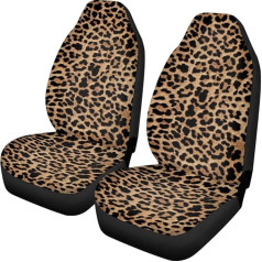 TOADDMOS Leopard Brown Print Auto priekšējo sēdekļu pārvalki vīriešiem Sievietes Wild Cheetah Pattern Vehicle Seat Protector Auto sēdekļu pārvalki automašīnām