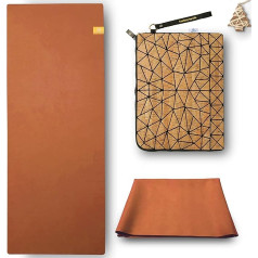 Golden® Travel Yoga Mat, 1,5 mm / 4 mm, mājās, mazgājams, salokāms 2-in-1 dvielis, neslīdošs dabiskais kaučuks