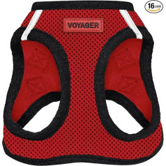 Best Pet Supplies Voyager Step-In Air Hundegeschirr - Allwetter Mesh Step In Weste Geschirr für kleine und mittelgroße Hunde - Rote Basis, M