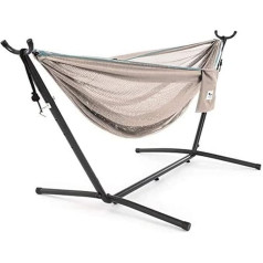 VIVERE Mesh Hammock with Frame (250 cm) - Sand/Sky