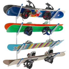 StoreYourBoard Verstellbares Snowboard-Aufbewahrungsregal, Wandhalterung, 4 Bretter