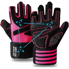 FINGER TEN Fitness Handschuhe Handgelenkschutz Trainingshandschuhe Damen Kraftsport Fitnesshandschuhe Halb Vollfinger Sporthandschuhe, für Gewichtheben Bodybuilding Gym Training