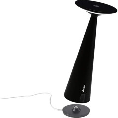 Zafferano - Dama Pro Dimmable LED Alumīnija galda lampa, USB puse mobilo ierīču uzlādei, uzlādes stacija, IP54 iekštelpās/āra, augstums 29 cm, ES kontaktdakša - melna