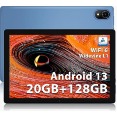 DOOGEE U10 Pro Tablet 10 Inch, 20GB RAM + 128GB ROM (1TB TF), Android 13 Tablet PC, IPS HD Screen, 5060mAh Battery, 8MP + 5MP, Bluetooth 5.0/TÜV Eye Protection/WiFi 6/Widevine L1/OTG, Blue