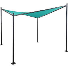 Pergola HWC-A41 Dārza lapene Tenta izturīga 6 cm tērauda rāmis 4 x 4 m tirkīzs