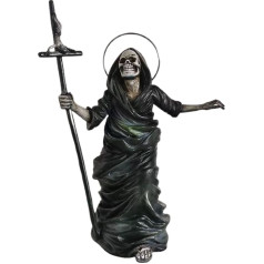 Halloween Grim Reaper Skeleton Sculpture Halloween Demon Figurine Decoration Resin Craft Collectible Toy Halloween Party Novelty Gothic for Haunted House Decoration