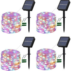 Lezonic Solar String Lights Outdoor 12M 120 LED Waterproof 8 Modes Copper Wire Solar String Lights for Patio Gate Yard Wedding Party Decoration (Multicolor)