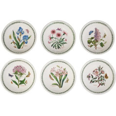 Portmeirion Botanic Garden Pastaschale | 6er Set Schalen mit verschiedenen Motiven | 21,6 cm | aus feinem Steingut | mikrowellen- und spülmaschinenfest | Made in England