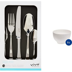 Vivo by Villeroy und Boch Group - 30 gabali & Vivo by Villeroy and Boch Group - Basic White trauku komplekts, 6 gabali, 750 ml, augstas kvalitātes porcelāns, var mazgāt trauku mazgājamā mašīnā/mikroviļņu krāsnī, balts