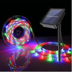 Wisada Solar Light Strip - IP67 ūdensnecaurlaidīga SMD2835 āra LED elastīga gaismas josla dārza, festivāla, bāra, ballītes, kempinga dekorēšanai [5M|RGB]